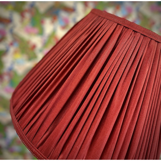 Rosso Red Gathered Fabric Lampshade