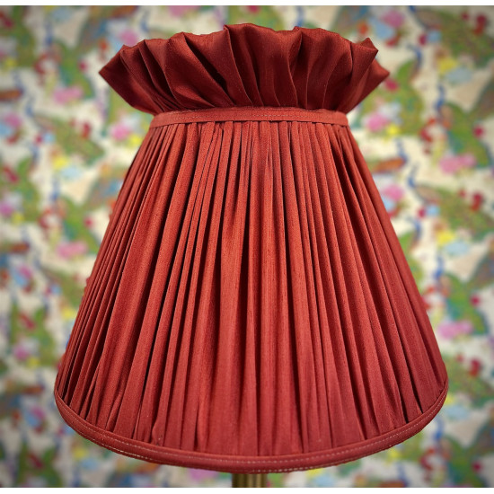 Rosso Red Ruffled Top Fabric Lampshade