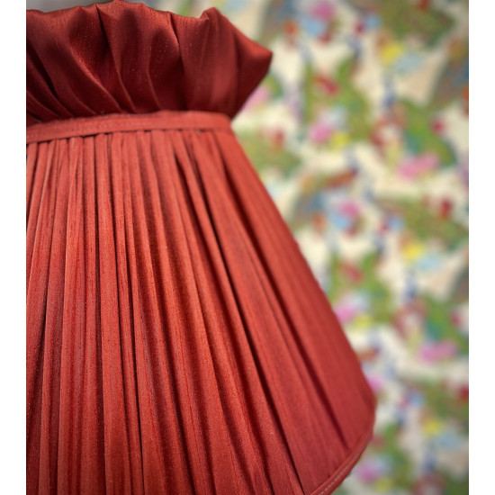 Rosso Red Ruffled Top Fabric Lampshade
