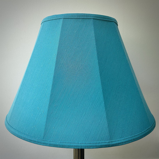 Teal Azure Blue Fabric Tapered Empire Lampshade