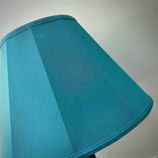 Teal Azure Blue Fabric Tapered Empire Lampshade