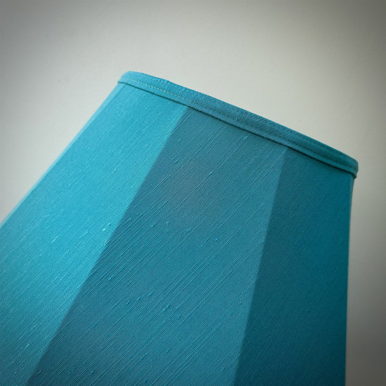 Teal Azure Blue Fabric Tapered Empire Lampshade