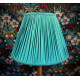Teal Blue Gathered Fabric Lampshade