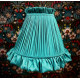 Teal Blue Ruffled Fabric Lampshade
