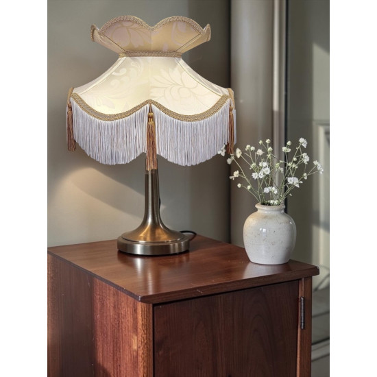 Cream and Gold Brocade Fabric Victorian Crown Top Lampshades