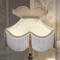 Cream and Gold Brocade Fabric Victorian Crown Top Lampshades