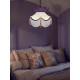 Cream Brocade and Purple Fabric Victorian Crown Top Lampshades