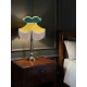 Gold and Dark Green Victorian Fabric Lampshades