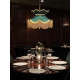 Dark Green and Gold Victorian Fabric Lampshades