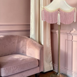 Ivory and Pink Victorian Fabric Lampshades