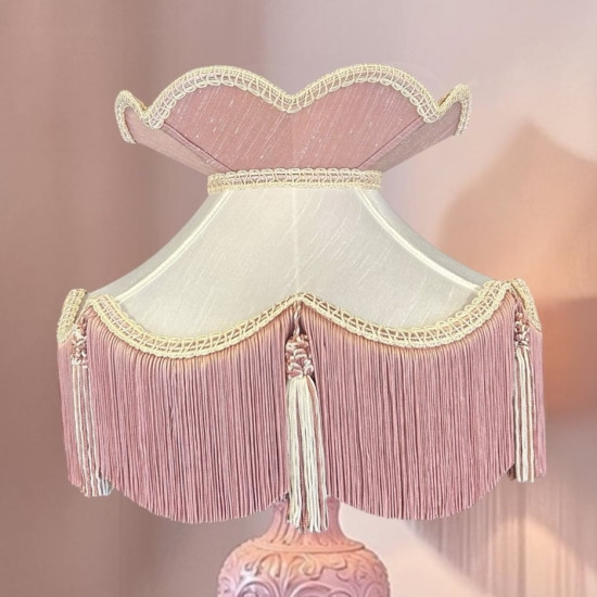 Ivory and Pink Victorian Fabric Lampshades