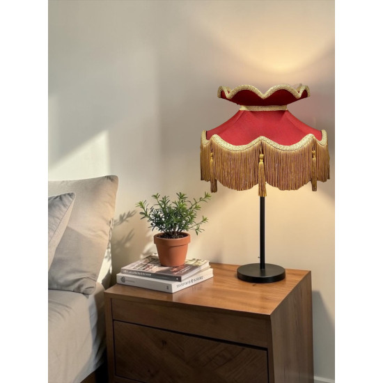Rosso Red and Gold Victorian Fabric Lampshades