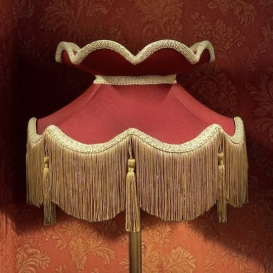 Rosso Red and Gold Victorian Fabric Lampshades