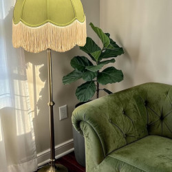 Olive Green Dome Fabric Lampshades