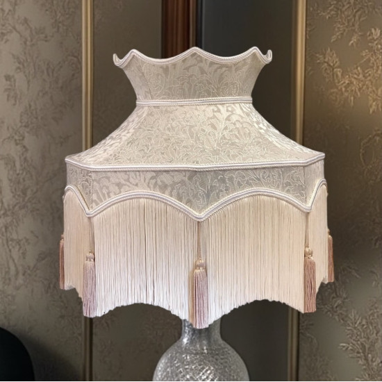 Cora Dove Coffee Dorchester Downton Abbey Crown Fabric Lampshade