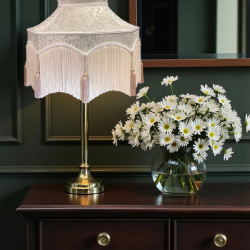 Cora Dove Coffee Dorchester Downton Abbey Crown Fabric Lampshade