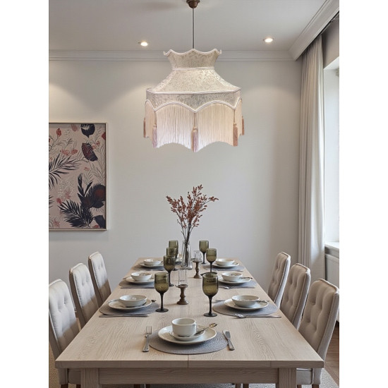 Cora Dove Coffee Dorchester Downton Abbey Crown Fabric Lampshade