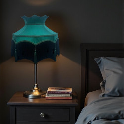 Holly Green and Black Dorchester Downton Abbey Crown Fabric Lampshade