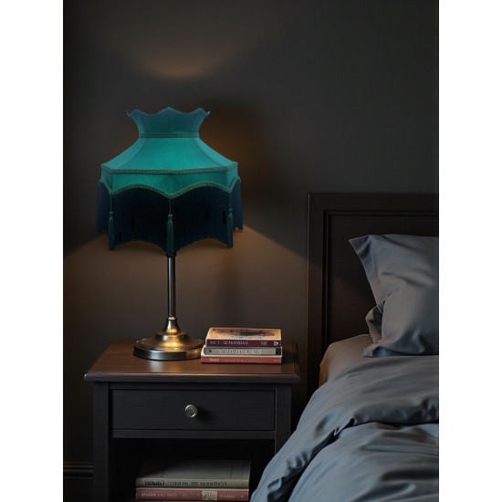 Holly Green and Black Dorchester Downton Abbey Crown Fabric Lampshade