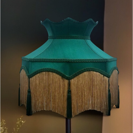 Holly Green and Gold Dorchester Downton Abbey Crown Fabric Lampshade