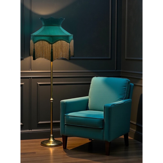 Holly Green and Gold Dorchester Downton Abbey Crown Fabric Lampshade
