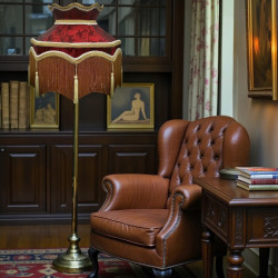 Paisley Jacquard Red Dorchester Downton Abbey Crown Lampshade