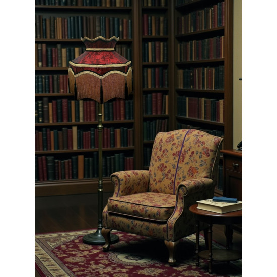 Paisley Jacquard Red Black Dorchester Downton Abbey Crown Lampshade