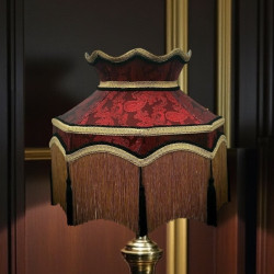 Paisley Jacquard Red Black Dorchester Downton Abbey Crown Lampshade