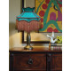 Teal Blue and Gold Dorchester Downton Abbey Crown Fabric Lampshade