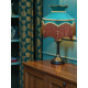 Teal Blue Gold Dorchester Downton Abbey Crown Fabric Lampshade