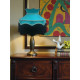Teal Blue and Black Dorchester Downton Abbey Crown Fabric Lampshade
