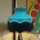 Teal Blue and Black Dorchester Downton Abbey Crown Fabric Lampshade