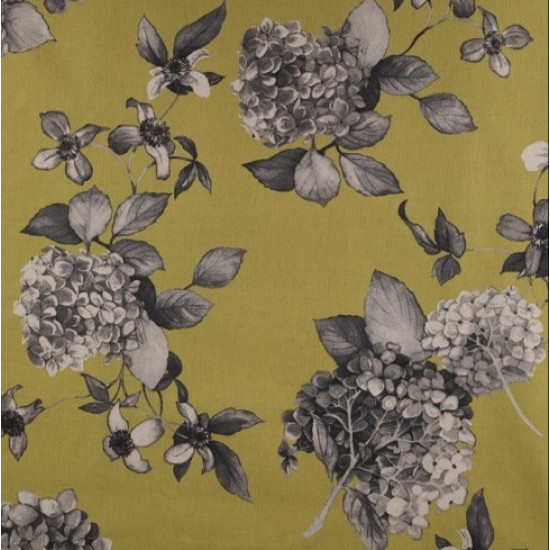 Chartreuse Ochre Yellow Floral Hydrangea Swatch