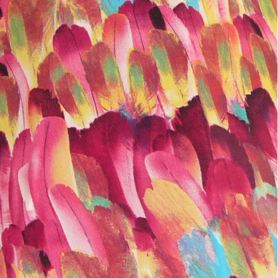 Hot Pink Feather Fabric