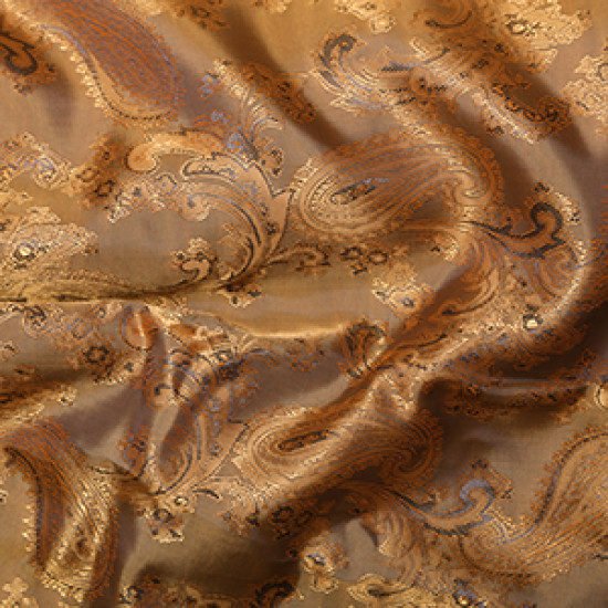 Paisley Jacquard Bronze Blue Swatch
