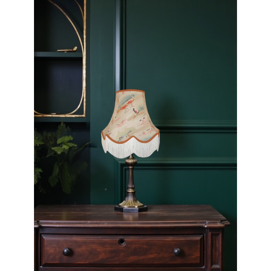Beige Flamingo Fabric Scalloped Lampshades