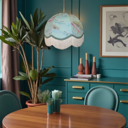 Blue Flamingo Dome Fabric Lampshades
