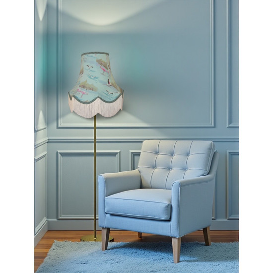 Blue Flamingo Fabric Scalloped Lampshades