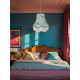Blue Flamingo Fabric Scalloped Lampshades