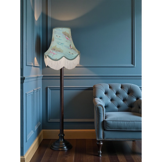 Blue Flamingo Fabric Scalloped Lampshades