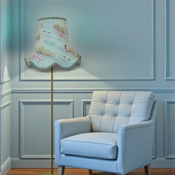 Blue Flamingo Modern Fabric Scalloped Lampshades
