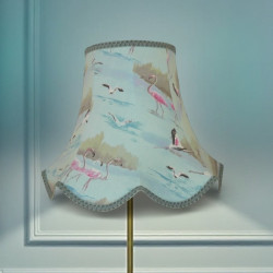 Blue Flamingo Modern Fabric Scalloped Lampshades