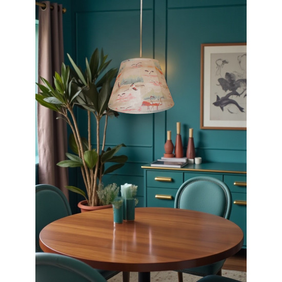 Beige Flamingo Fabric Tapered Empire Lampshade