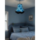 Blue Retro Floral Fabric Scalloped Bottom Lampshades