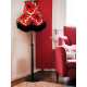 Red Retro Floral Fabric Scalloped Bottom Lampshades