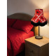 Red Retro Floral Fabric Scalloped Bottom Lampshades