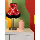 Red Retro Floral Fabric Scalloped Bottom Lampshades