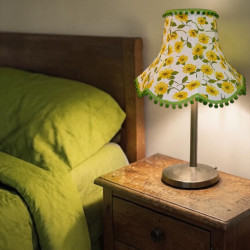 Yellow Sunflower with Green Fabric Lampshades