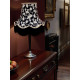 Black and Grey Floral Scalloped Fabric Lampshades