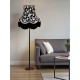 Black and Grey Floral Scalloped Fabric Lampshades